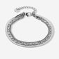 Armband drie laagse schakels zilverkleurig
