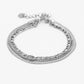Armband drie laagse schakels zilverkleurig