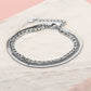 Armband drie laagse schakels zilverkleurig
