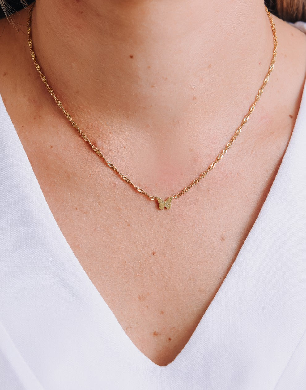 Ketting vlinder goudkleurig