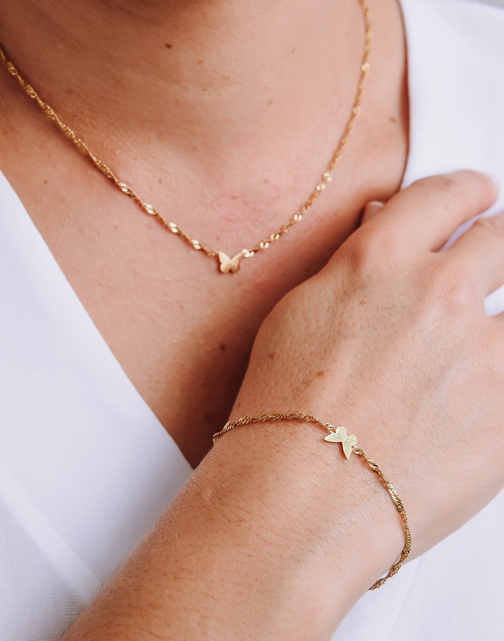 Ketting vlinder goudkleurig