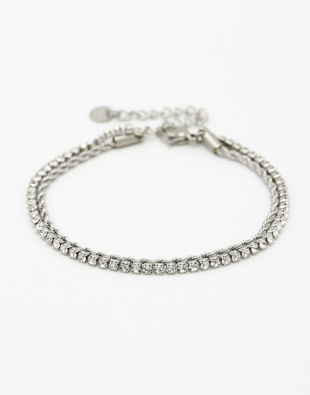 armband tennis gedraaide schakel zilverkleurig