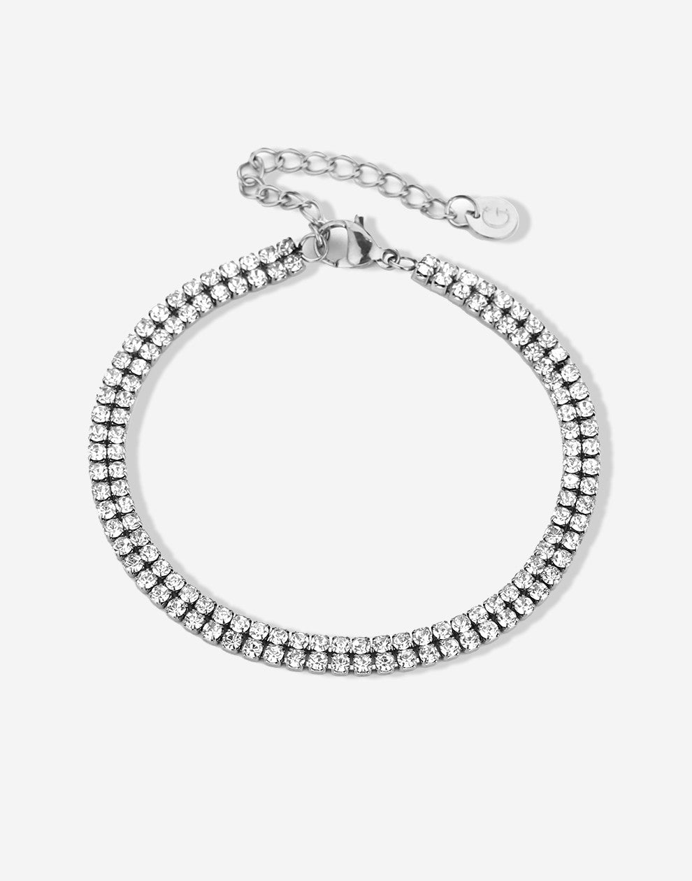 Tennis armband dubbel zilverkleurig