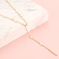 Y ketting hartjes goudkleurig