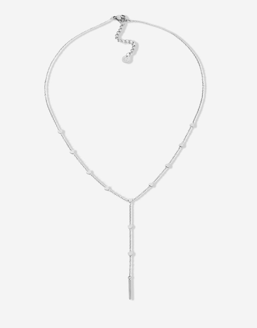 Y ketting hartjes zilverkleurig