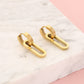 Gold-colored oval link earrings