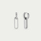 Oval link earrings silver-colored