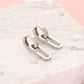 Oval link earrings silver-colored