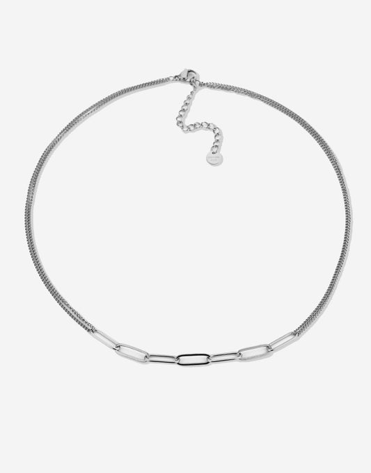 Ketting dubbele schakels zilverkleurig