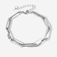 Schakelarmband gevlochten zilverkleurig