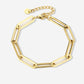 Schakelarmband paperclip chunky goudkleurig