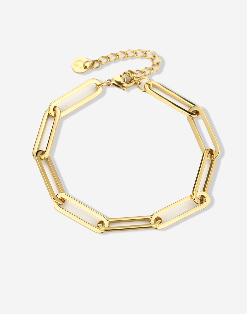 Schakelarmband paperclip chunky goudkleurig