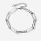 Schakelarmband paperclip chunky zilverkleurig