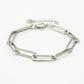 Schakelarmband paperclip chunky zilverkleurig