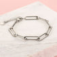 Schakelarmband paperclip chunky zilverkleurig