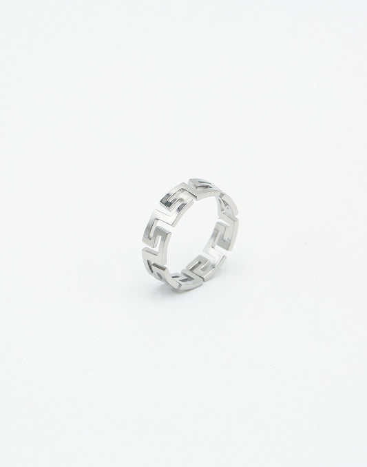 Ring Z patroon zilverkleurig