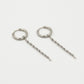 Oorringen gedraaide chain hanger zilverkleurig