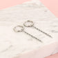 Oorringen gedraaide chain hanger zilverkleurig