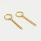 Oorringen chain hanger goudkleurig