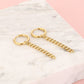 Oorringen chain hanger goudkleurig