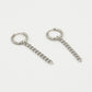Oorringen chain hanger zilverkleurig