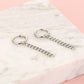 Oorringen chain hanger zilverkleurig