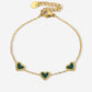 Bracelet three hearts gold-colored green