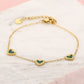 Bracelet three hearts gold-colored green