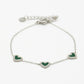 bracelet three hearts green silver-colored