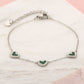 bracelet three hearts green silver-colored