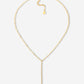 Y ketting strass hartje goudkleurig