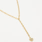 Y ketting strass hartje goudkleurig