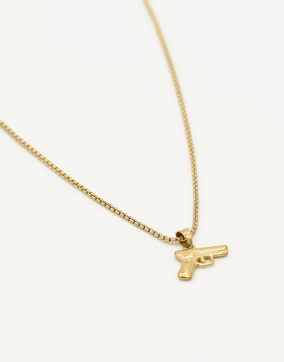 Pistool ketting goudkleurig