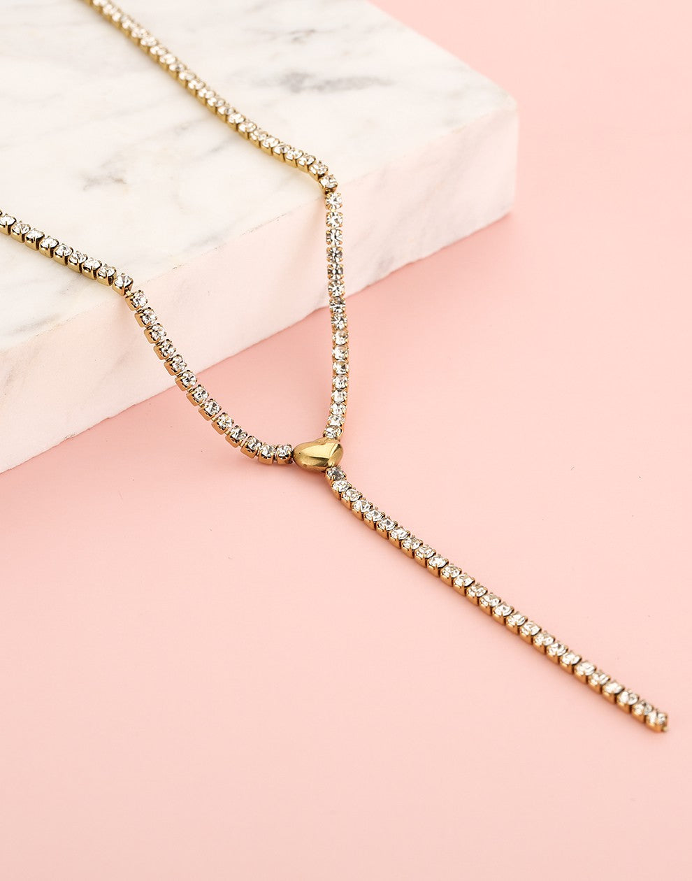 Tennis ketting Y chain hartje