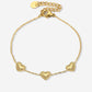 armband vintage hartjes goudkleurig