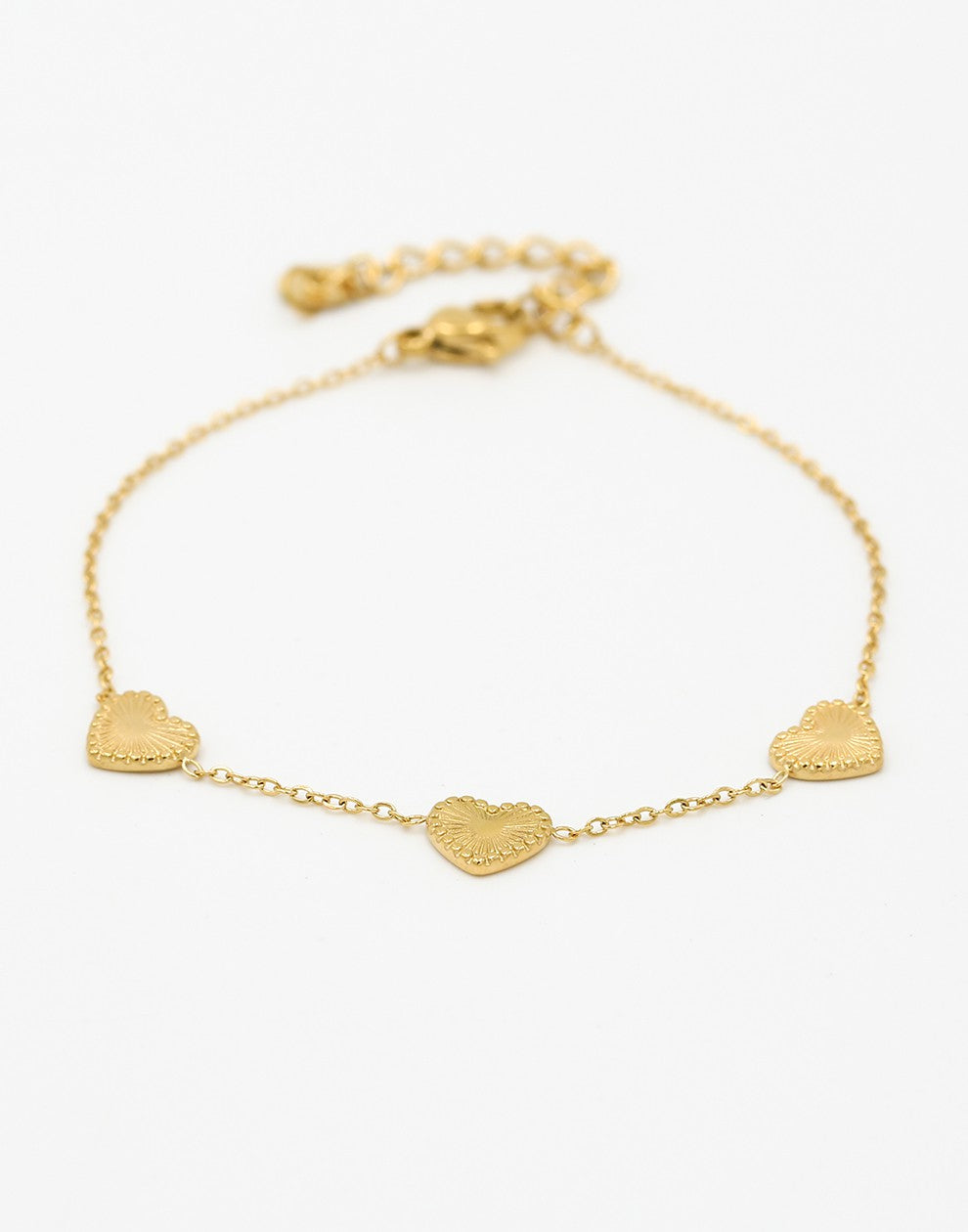 armband vintage hartjes goudkleurig