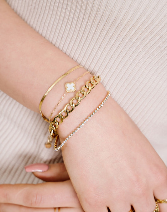 Armband klaver parelmoer