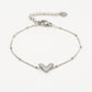 Armband V bolletjes zilverkleurig