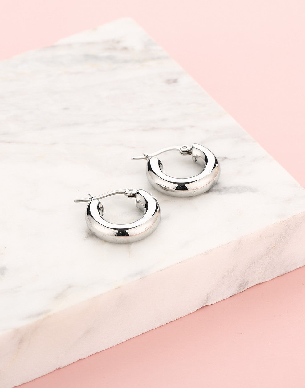Chunky hoops 10mm zilverkleurig
