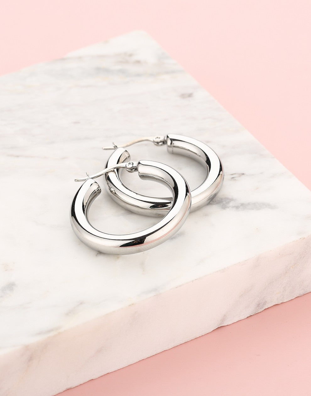Chunky hoops 20mm zilverkleurig