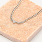 Schakelketting met plat hartje zilverkleurig