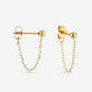 goudkleurigen oorknopjes met chain