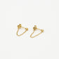 goudkleurigen oorknopjes met chain