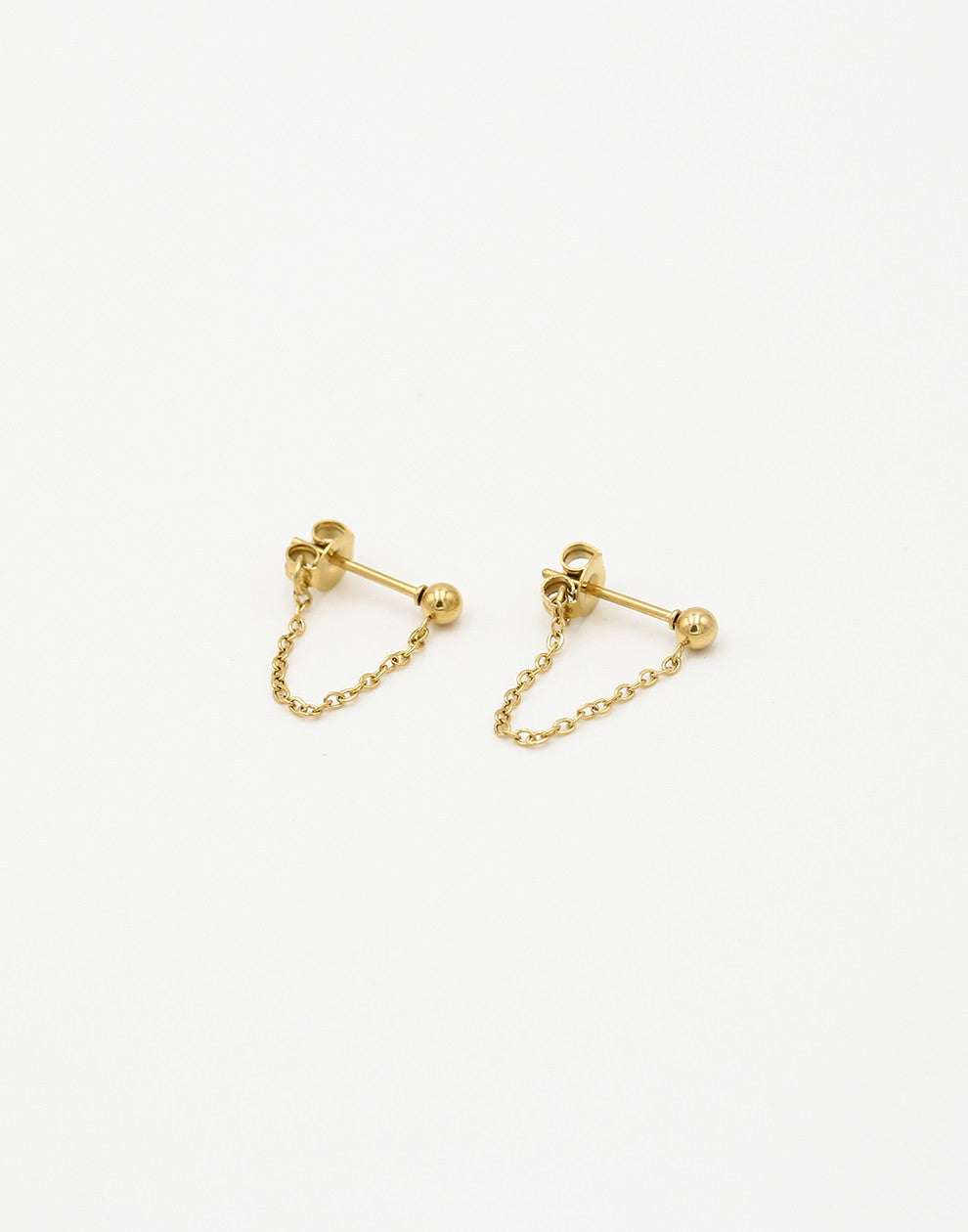 goudkleurigen oorknopjes met chain