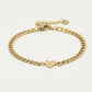 Schakelarmband met plat hartje goudkleurig