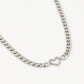 Schakelketting met open hartje zilverkleurig