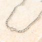 Schakelketting met open hartje zilverkleurig
