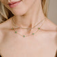 Ketting klavers smaragdgroen goudkleurig