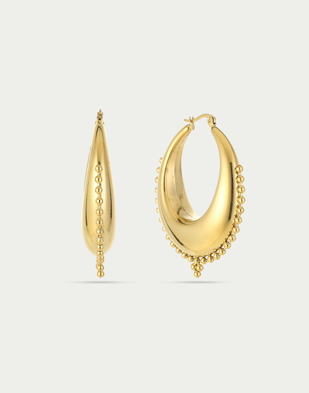 Bali hoops bolletjes XL goudkleurig