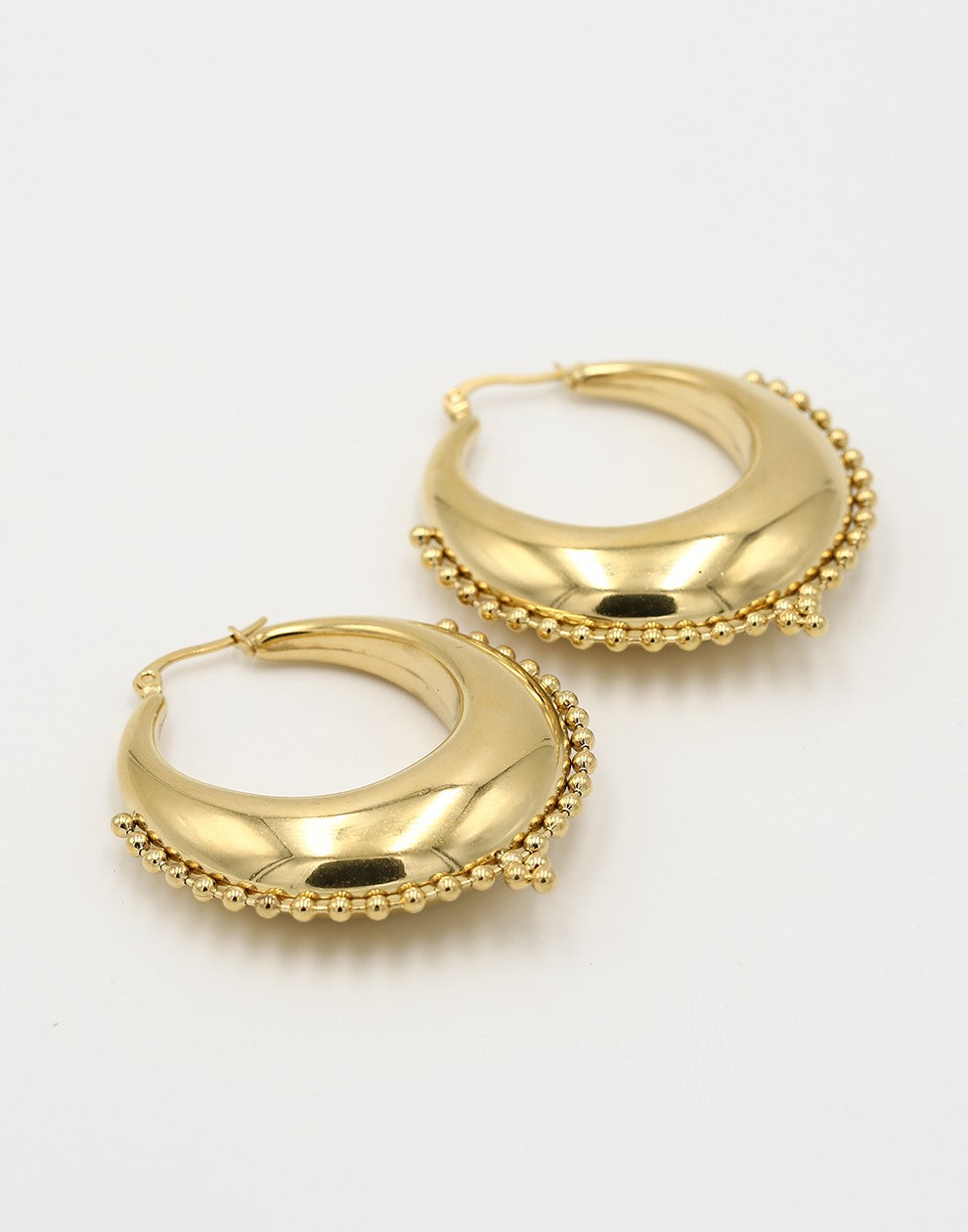 Bali hoops bolletjes XL goudkleurig